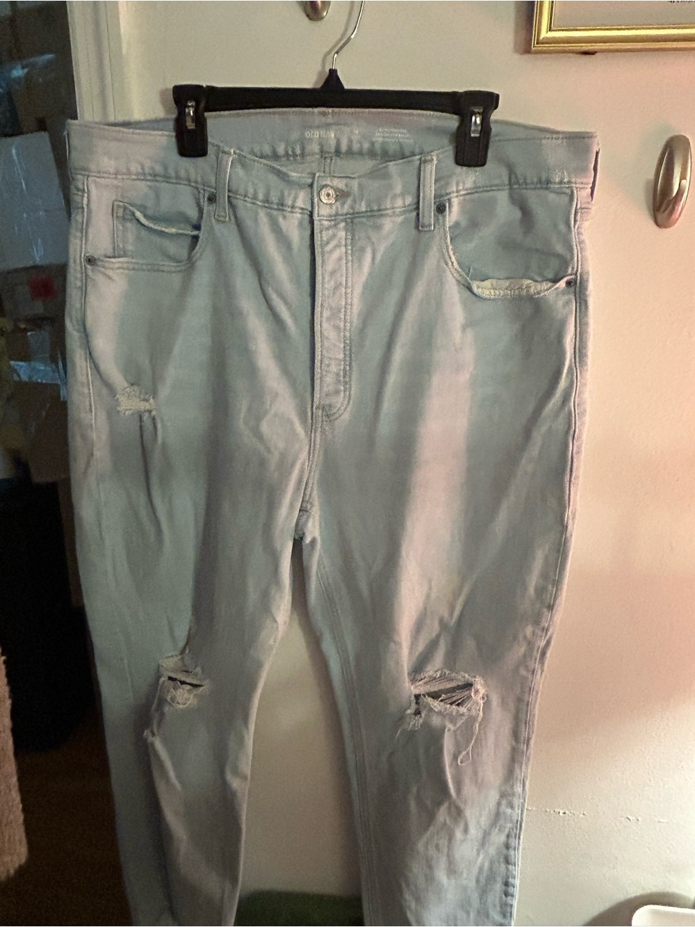 Old Navy Light Blue Skinny Ripped Jeans